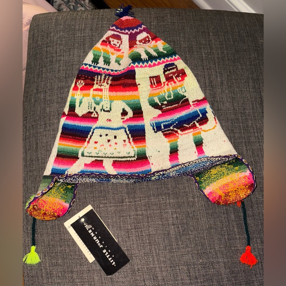 Little Journeys Boys Chullu Hat Handmade in Bolivia NWT
